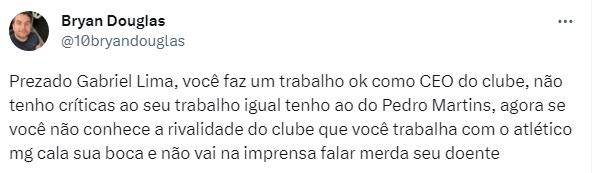 Torcida na bronca com CEO do Cruzeiro (Reprodução / Twitter)