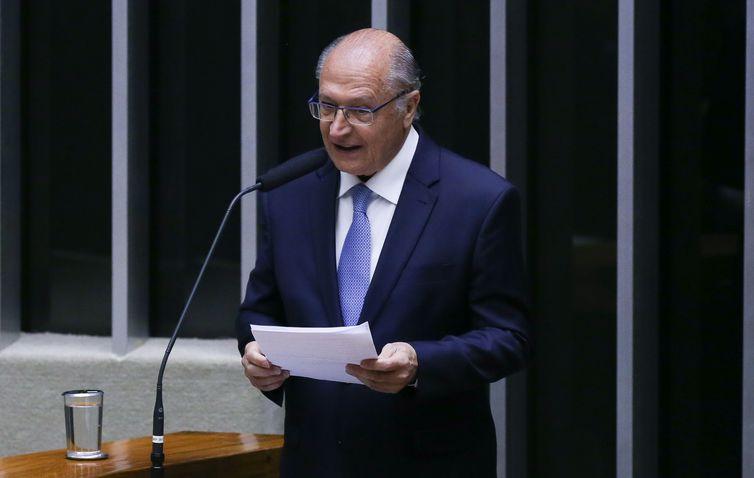 Geraldo Alckmin, durante a sessão solene do Congresso Nacional (Lula Marques/ Agência Brasil)