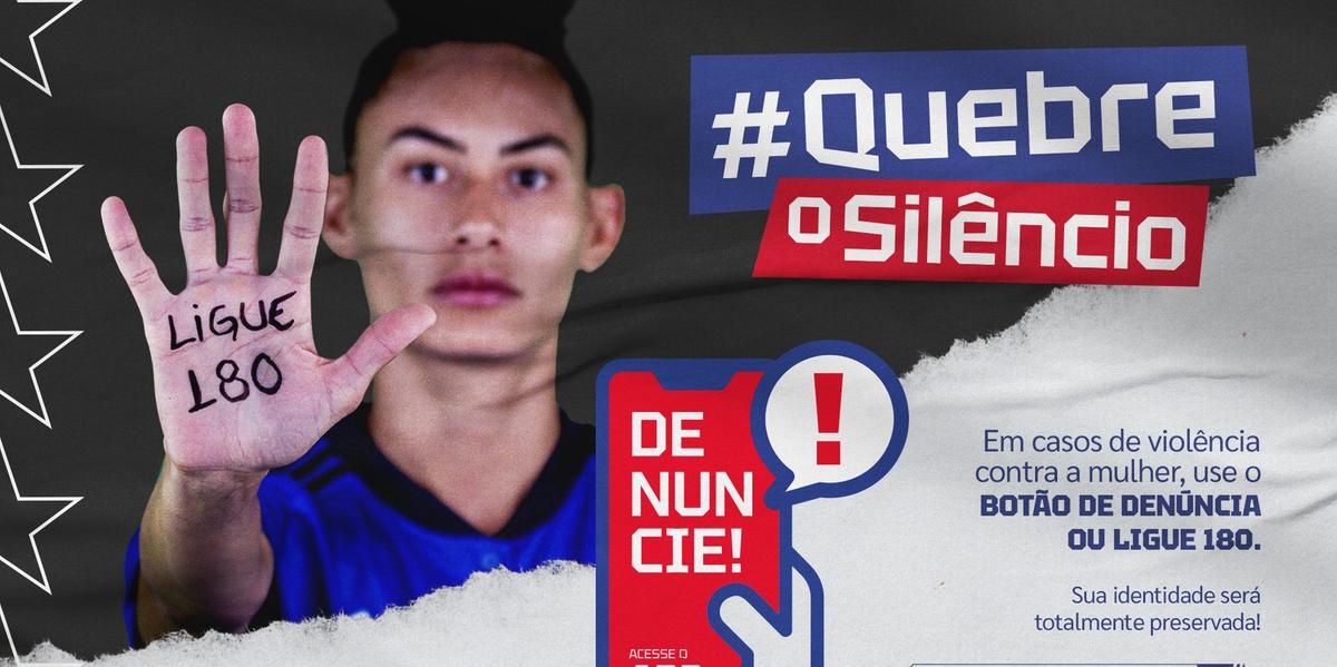 Cruzeiro reforça campanha contra a violência à mulher (Reprodução / Twitter Cruzeiro)