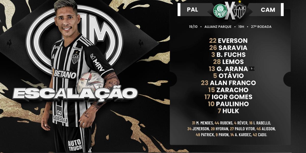 Atlético encara o Palmeiras no Allianz Parque (Reprodução/ Twitter)