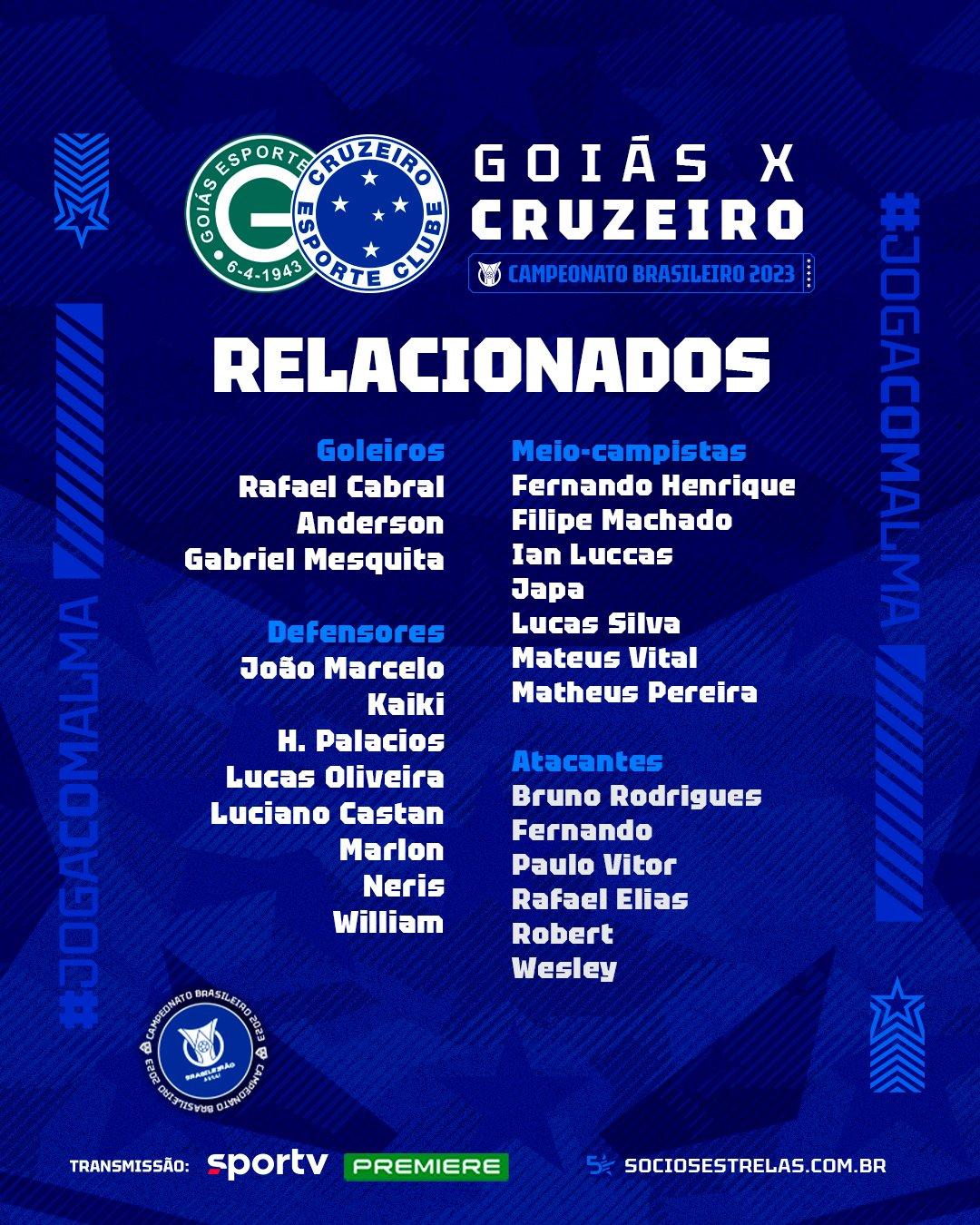Lista de relacionados para encarar o Goiás (Divulgação / Cruzeiro)