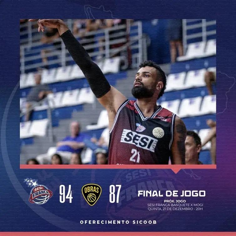Lucas Dias foi o destaque da vitória francana sobre o Obras Sanitarias (Reprodução Twitter/Sesi Franca Basquete)