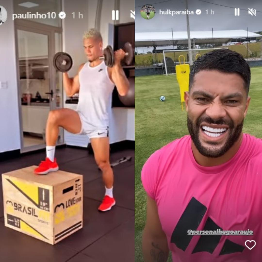 Atacantes se prepararam durante as férias (Montagem / Reprodução Instagram Paulinho - Hulk)