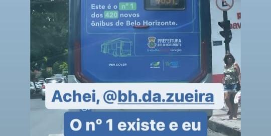 Postagem com o ônibus número 1 (Reprodução / BH da Zueira)