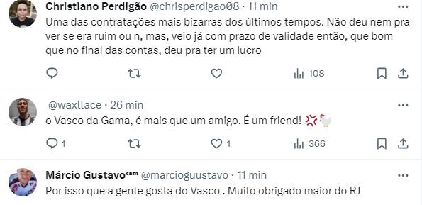 Torcida do Atlético comemora saída de jogador para o Vasco (Reprodução / Twitter Atlético)