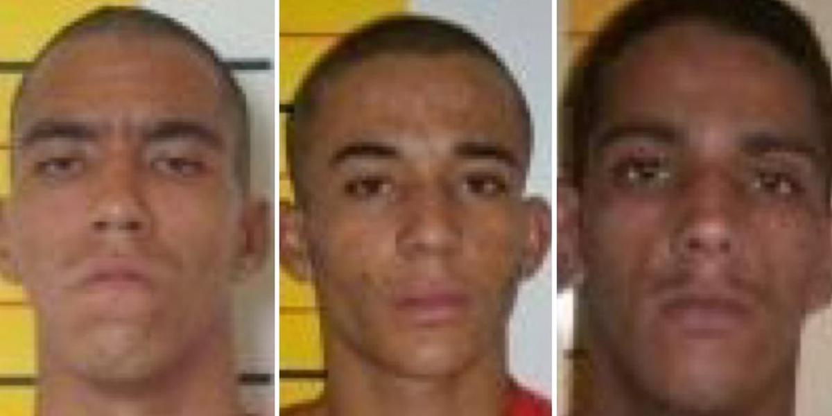 Washington Américo, Júnio Carvalho e Igor da Silva Miquelino fugiram do presídio de Campos Gerais, no Sul de Minas (Sejusp/Divulgação)