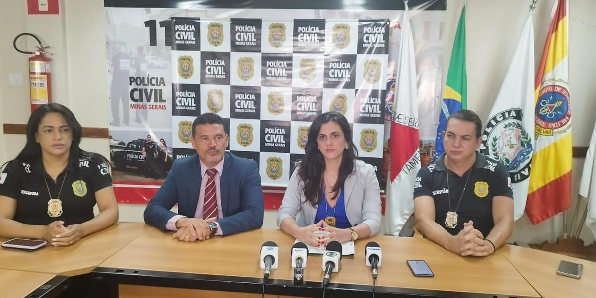 PCMG informou, durante coletiva, que o suspeito, preso em flagrante, teve a prisão convertida em preventiva. (PCMG/Divulgação)
