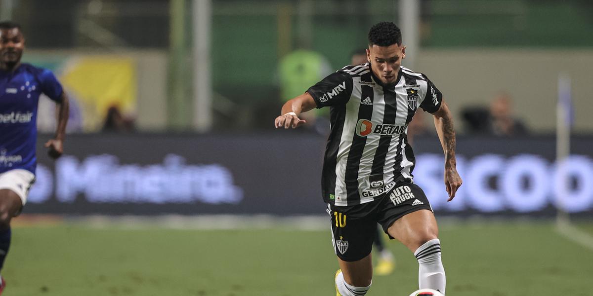 Paulinho durante o clássico contra o Cruzeiro do Campeonato Mineiro de 2023 (Pedro Souza/ Atlético)